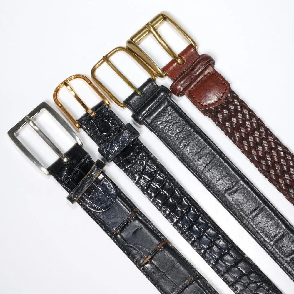Trafalgar Alligator Braided Leather Mixed Mens Belt 4pc Lot